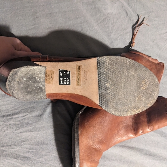 Heeled boots leather brown - Picture 2 of 4